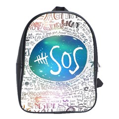 5 Seconds Of Summer Collage Quotes School Bag (xl) by nate14shop