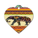 Elephant Colorfull Dog Tag Heart (One Side) Front