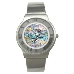 Panic At The Disco Lyric Quotes Stainless Steel Watch by nate14shop