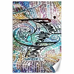 Panic At The Disco Lyric Quotes Canvas 12  X 18  by nate14shop