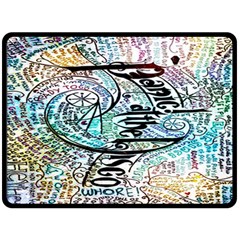 Panic At The Disco Lyric Quotes Fleece Blanket (large)  by nate14shop