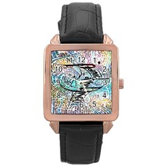 Panic At The Disco Lyric Quotes Rose Gold Leather Watch  by nate14shop