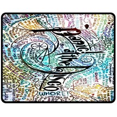 Panic At The Disco Lyric Quotes Double Sided Fleece Blanket (medium)  by nate14shop