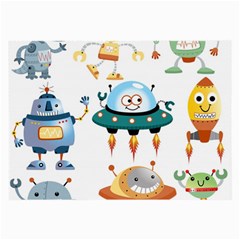 Vector-set-funny-robots-cartoon Large Glasses Cloth