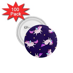 Fantasy-fat-unicorn-horse-pattern-fabric-design 1 75  Buttons (100 Pack) 