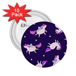 Fantasy-fat-unicorn-horse-pattern-fabric-design 2.25  Buttons (10 pack)  Front