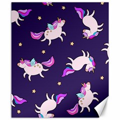 Fantasy-fat-unicorn-horse-pattern-fabric-design Canvas 8  X 10 