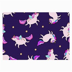 Fantasy-fat-unicorn-horse-pattern-fabric-design Large Glasses Cloth by Jancukart