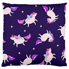 Fantasy-fat-unicorn-horse-pattern-fabric-design Standard Flano Cushion Case (two Sides) by Jancukart