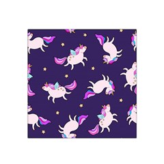 Fantasy-fat-unicorn-horse-pattern-fabric-design Satin Bandana Scarf 22  X 22  by Jancukart