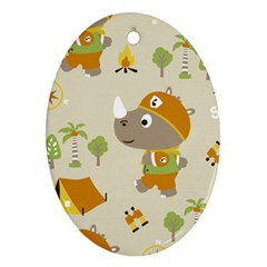 Seamless-pattern-vector-with-funny-boy-scout-scout-day-background Ornament (oval)