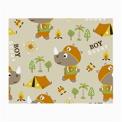 Seamless-pattern-vector-with-funny-boy-scout-scout-day-background Small Glasses Cloth