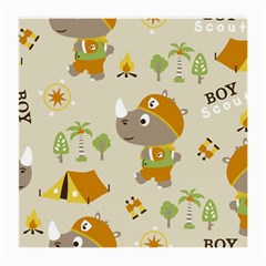 Seamless-pattern-vector-with-funny-boy-scout-scout-day-background Medium Glasses Cloth (2 Sides)