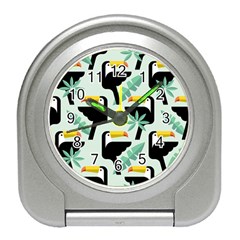 Seamless-tropical-pattern-with-birds Travel Alarm Clock