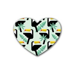 Seamless-tropical-pattern-with-birds Rubber Coaster (heart)