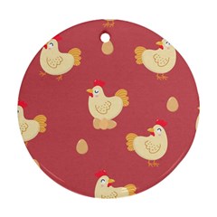 Cute-chicken-eggs-seamless-pattern Ornament (round)