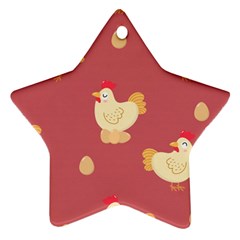 Cute-chicken-eggs-seamless-pattern Ornament (star)