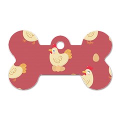 Cute-chicken-eggs-seamless-pattern Dog Tag Bone (one Side) by Jancukart