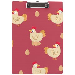 Cute-chicken-eggs-seamless-pattern A4 Clipboard by Jancukart