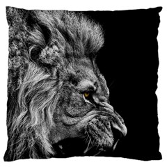 Angry Male Lion Large Cushion Case (one Side) by Jancukart