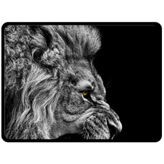 Angry Male Lion Double Sided Fleece Blanket (large)  by Jancukart