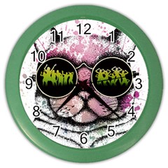 Black-cat-head Color Wall Clock