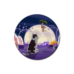 Cat-kitty-mouse-mice-escape-trick Rubber Coaster (round)