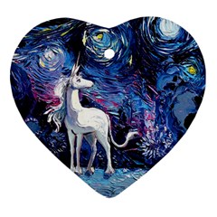 Unicorn Starry Night Ornament (heart)