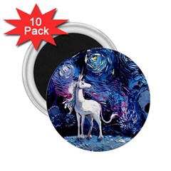 Unicorn Starry Night 2 25  Magnets (10 Pack)  by Jancukart