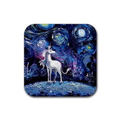 Unicorn Starry Night Rubber Coaster (square)