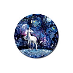 Unicorn Starry Night Magnet 3  (round)