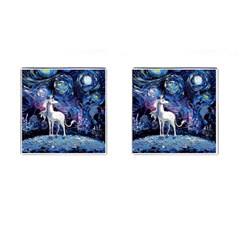 Unicorn Starry Night Cufflinks (square)