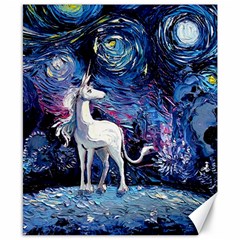 Unicorn Starry Night Canvas 8  X 10 