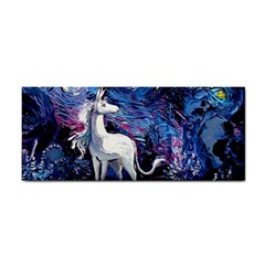 Unicorn Starry Night Hand Towel by Jancukart