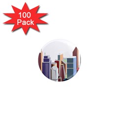 City-urban-buildings-skyscraper 1  Mini Magnets (100 Pack) 