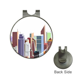 City-urban-buildings-skyscraper Hat Clips With Golf Markers