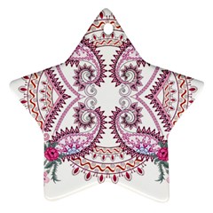 Pink Flower Cartoon Ornament (star)