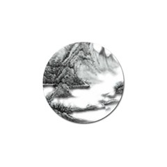 Ink-wash-painting-mountain-rolling-mountains Golf Ball Marker (10 Pack)