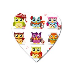 Cartoon-cute-owl-vector Heart Magnet