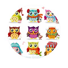 Cartoon-cute-owl-vector Mini Round Pill Box (pack Of 3)