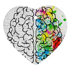 Brain-mind-psychology-idea-drawing Heart Ornament (two Sides) by Jancukart