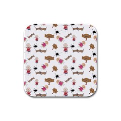 Children-wallpaper-background Rubber Square Coaster (4 Pack)