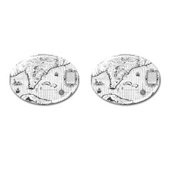 Florida-map-antique-line-art Cufflinks (oval)