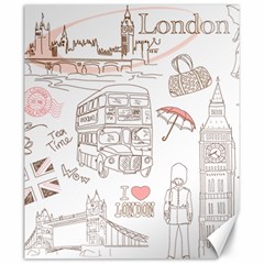 I Love London Drawing Canvas 20  X 24 