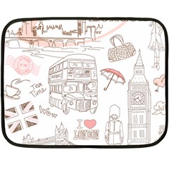 I Love London Drawing Fleece Blanket (mini)