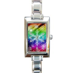 Christmas-snowflake-background Rectangle Italian Charm Watch