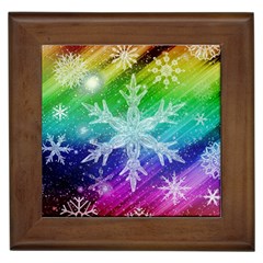 Christmas-snowflake-background Framed Tile