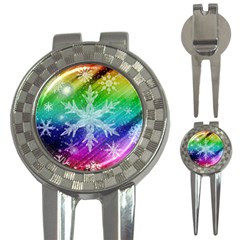 Christmas-snowflake-background 3-in-1 Golf Divots