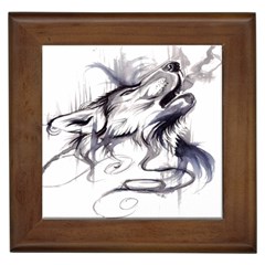 Tattoo-ink-flash-drawing-wolf Framed Tile