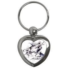 Tattoo-ink-flash-drawing-wolf Key Chain (heart)